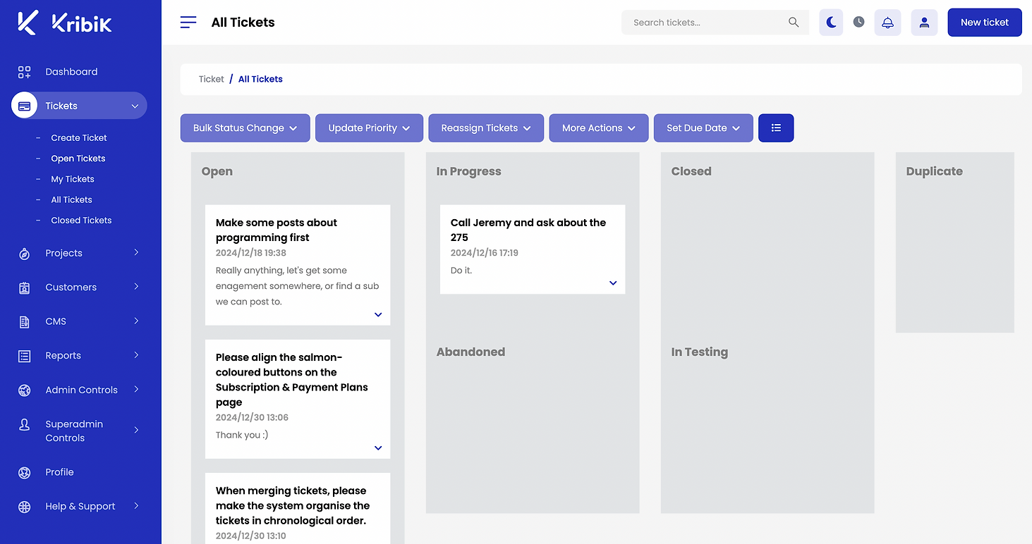 Kanban boards